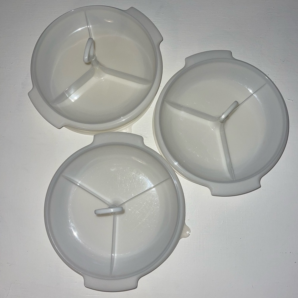 3 Vintage Tupperware Relish Trays